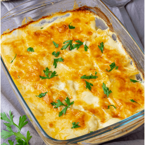 Gratin de pommes de terre, panais et lardons - Neary