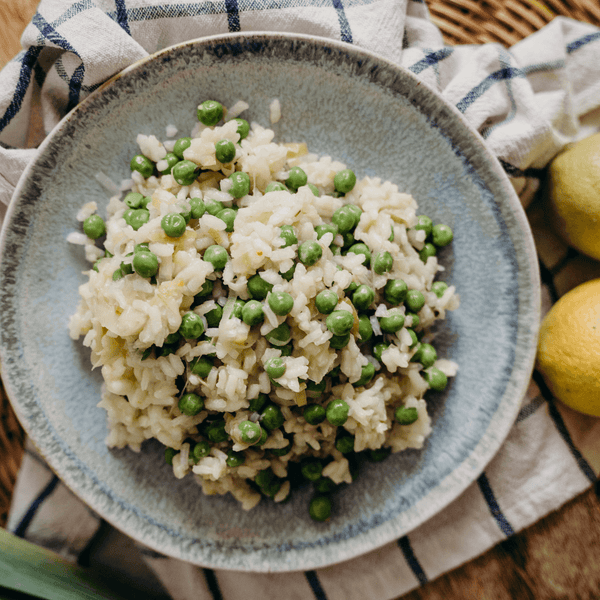 Risotto printanier aux asperges et petits pois - Neary