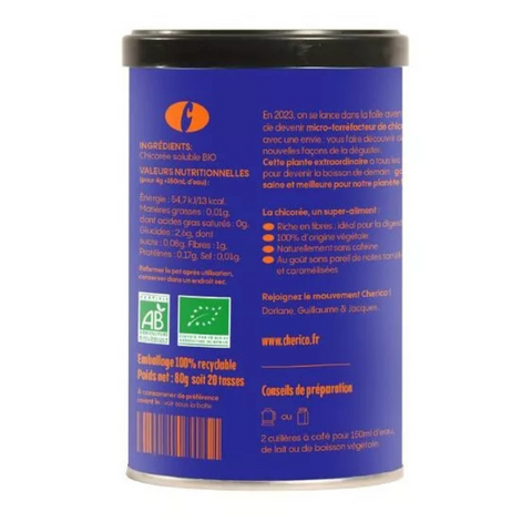 🌿 Chicorée Instantanée Nature BIO (Sans caféine) - 80g