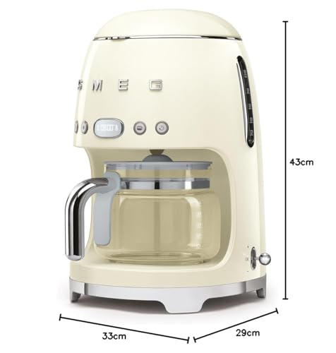 Smeg DCF02BLMEU Filter Coffee Machine – 12 Cups, Aroma Function, Autostart & Keep Warm