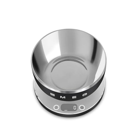 Smeg Digital Kitchen Scale – 5 kg, 1.8 L Stainless Steel Bowl, USB Charging & 1 g Accuracy