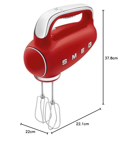 Smeg HMF01BLEU Electric Mixer – 9 Speeds, Turbo Function, Accessories & LED Display