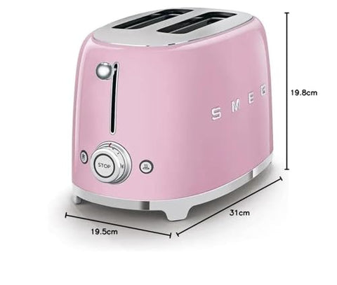 Smeg 2 Slice Toaster – 6 Browning Levels, Bagel, Reheat & Defrost Functions