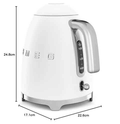 Smeg KLF03NBEU Electric Kettle – 1.7 L, Anti-Scald Filter, Automatic Shut-Off