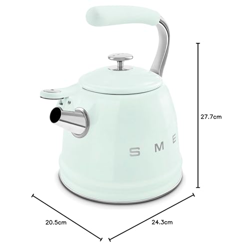 Smeg WKF Whistling Kettle – 2.3 L, Stainless Steel & Silicone Handle