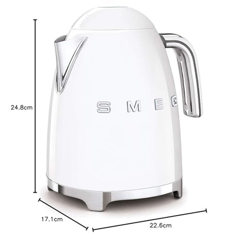 Smeg KLF03NBEU Electric Kettle – 1.7 L, Anti-Scald Filter, Automatic Shut-Off
