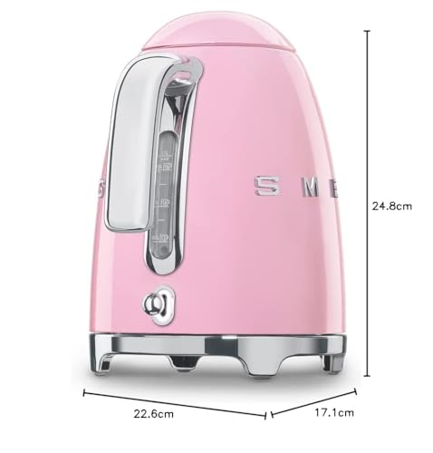 Smeg KLF03NBEU Electric Kettle – 1.7 L, Anti-Scald Filter, Automatic Shut-Off