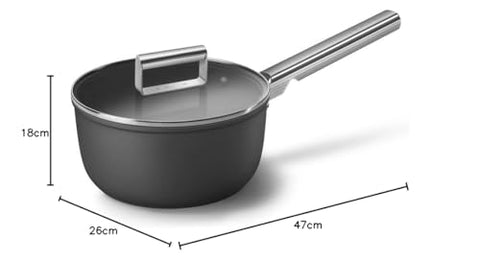 Smeg Saucepan 20 cm – 2.7 L, Non-stick Coating, All Hobs & Oven Up to 250°C