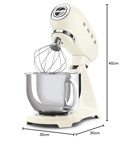 Smeg SMF03CREU Stand Mixer – 4.8 L, 10 Speeds, Planetary Motion & Soft Start