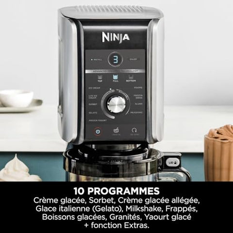 🍨 Ninja CREAMi™ Deluxe NC501EU – Sorbetière & boissons glacées (10 fonctions) – Argent