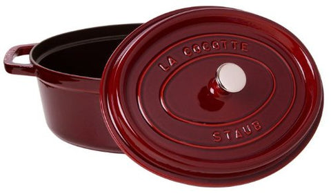 STAUB Oval Cocotte 29 cm – Enameled Cast Iron “Graphite Grey” 4.25 L