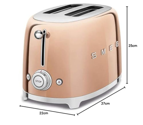 Smeg 2 Slice Toaster – 6 Browning Levels, Bagel, Reheat & Defrost Functions