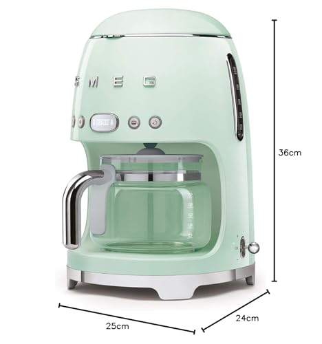 Smeg DCF02BLMEU Filter Coffee Machine – 12 Cups, Aroma Function, Autostart & Keep Warm