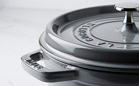 STAUB Oval Cocotte 29 cm – Enameled Cast Iron “Graphite Grey” 4.25 L