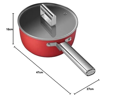Smeg Saucepan 20 cm – 2.7 L, Non-stick Coating, All Hobs & Oven Up to 250°C