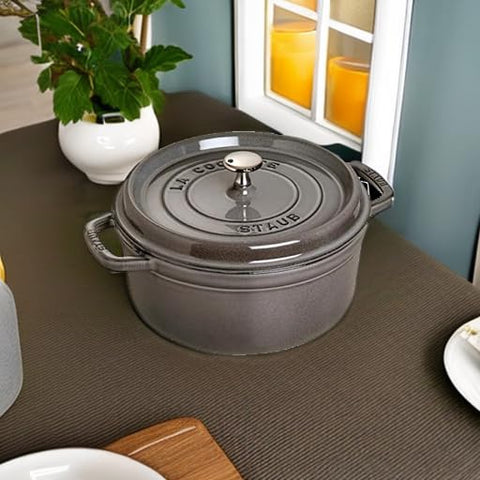 STAUB Round Cocotte 28 cm – Enameled Cast Iron “Cherry” 6.7 L