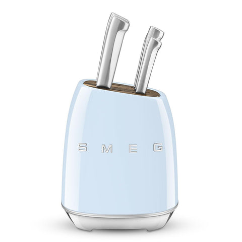 Smeg Knife Block – Stainless Steel, 6 Precision Blades Included