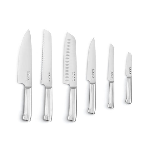 Smeg Knife Block – Stainless Steel, 6 Precision Blades Included