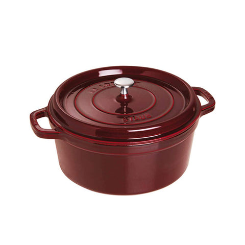 STAUB Round Cocotte 28 cm – Enameled Cast Iron “Cherry” 6.7 L