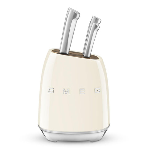 Smeg Knife Block – Stainless Steel, 6 Precision Blades Included