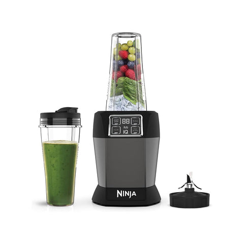 Ninja 2-in-1 Blender with 3 Auto Programs, Blender with 4 Manual Settings, 2.1L Jar & 700ml Cup, 1200W, Dishwasher Safe Parts, Auto-iQ, Black BN750EU
