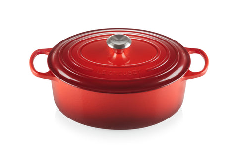 Le Creuset Signature Oval Casserole Dish 29 cm – Enameled Cast Iron “Cherry” 4.7 L