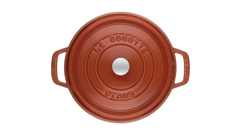 STAUB Round Cocotte 28 cm – Enameled Cast Iron “Cherry” 6.7 L