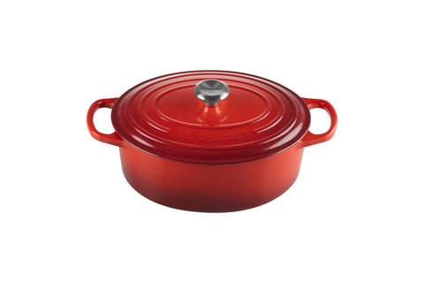 Le Creuset Signature Oval Casserole Dish 29 cm – Enameled Cast Iron “Cherry” 4.7 L