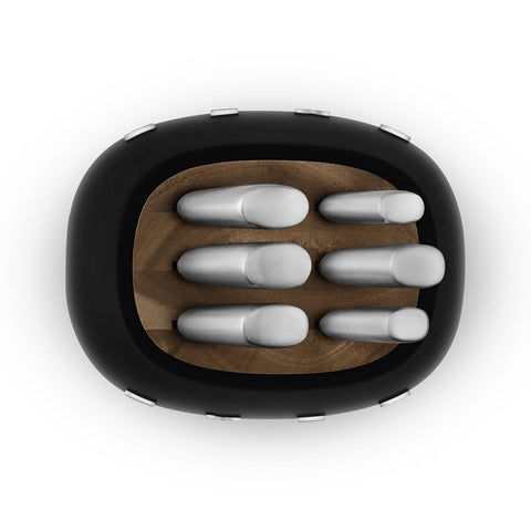 Smeg Knife Block – Stainless Steel, 6 Precision Blades Included