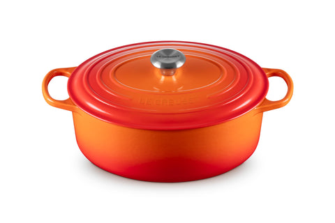 Le Creuset Signature Oval Casserole Dish 29 cm – Enameled Cast Iron “Cherry” 4.7 L