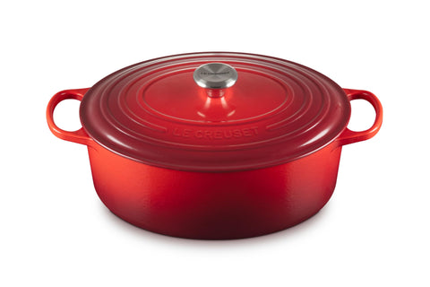 Le Creuset Signature Oval Casserole Dish 29 cm – Enameled Cast Iron “Cherry” 4.7 L
