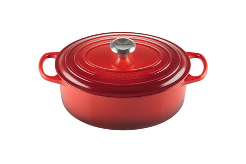 Le Creuset Signature Oval Casserole Dish 29 cm – Enameled Cast Iron “Cherry” 4.7 L