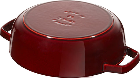 STAUB Chistera 28 cm Sauté Pan – Enamelled Cast Iron “Cherry” 3.7 L