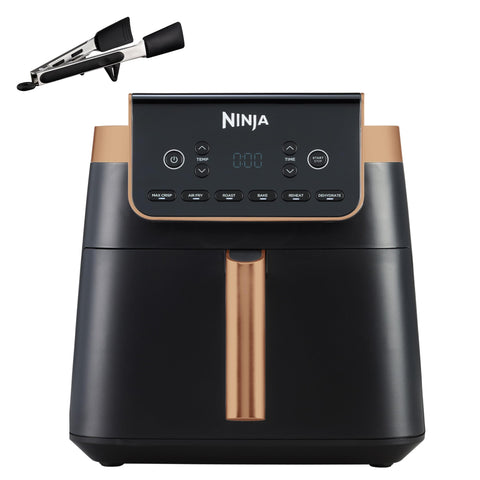 Ninja Foodi MAX Dual Zone Air Fryer, Oil-Free Fryer, 2 Drawers, 9.5 L, 6-in-1 (Air Fry, Max Crisp, Roast, Bake, Reheat, Dehydrate), Amazon Exclusive, Copper/Black, AF400EUCP