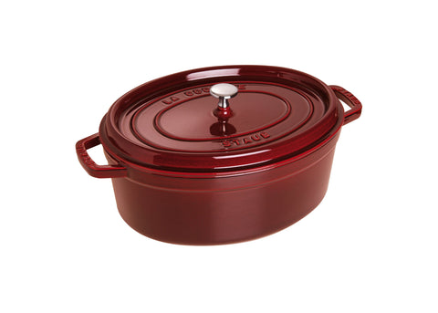 STAUB Oval Cocotte 29 cm – Enameled Cast Iron “Graphite Grey” 4.25 L