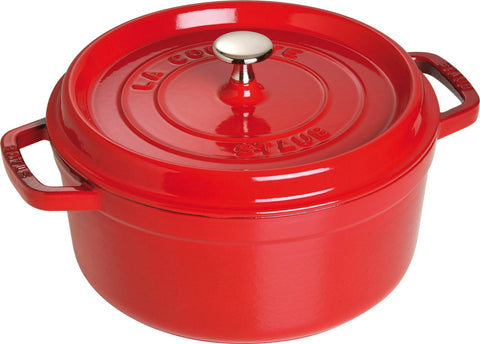 STAUB Round Cocotte 28 cm – Enameled Cast Iron “Cherry” 6.7 L