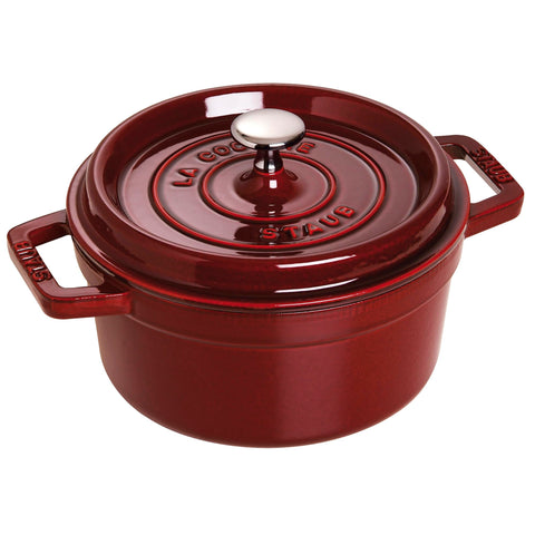STAUB Round Cocotte 28 cm – Enameled Cast Iron “Cherry” 6.7 L