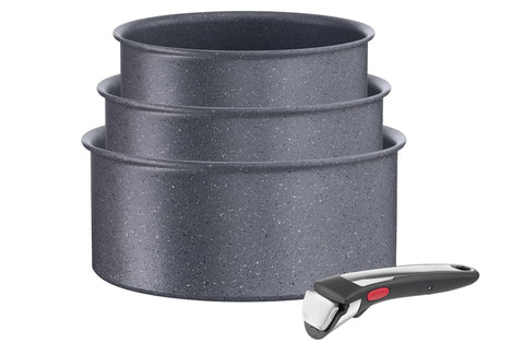 Set of 3 Tefal Ingenio Natural On 16 / 18 / 20 cm Saucepans + Removable Handle