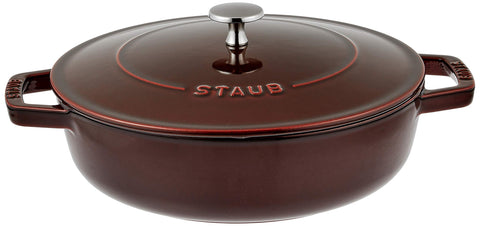 STAUB Chistera 28 cm Sauté Pan – Enamelled Cast Iron “Cherry” 3.7 L