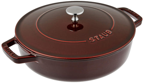 STAUB Chistera 28 cm Sauté Pan – Enamelled Cast Iron “Cherry” 3.7 L