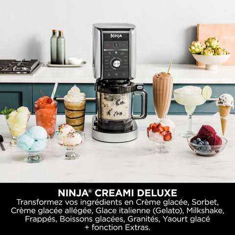 🍨 Ninja CREAMi™ Deluxe NC501EU – Sorbetière & boissons glacées (10 fonctions) – Argent