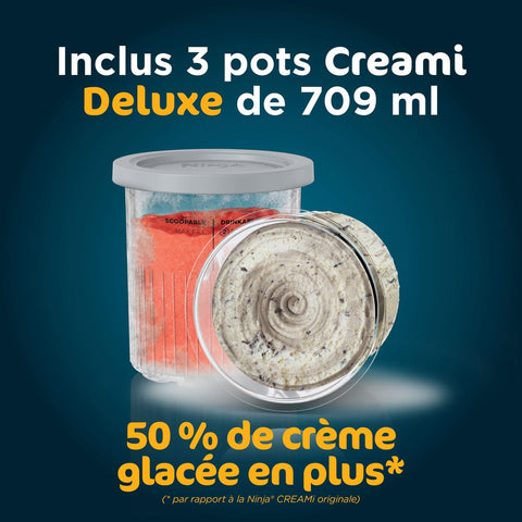 🍨 Ninja CREAMi™ Deluxe NC501EU – Sorbetière & boissons glacées (10 fonctions) – Argent