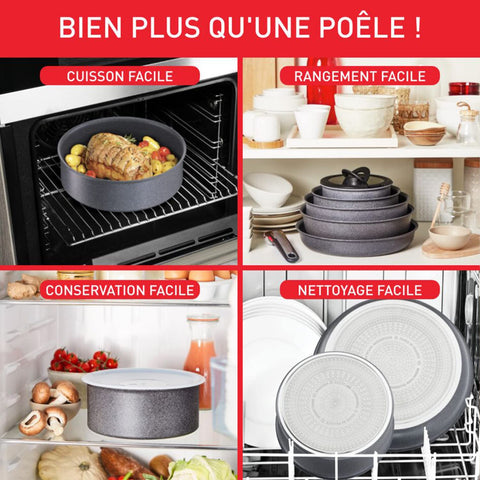 Set of 3 Tefal Ingenio Natural On 16 / 18 / 20 cm Saucepans + Removable Handle