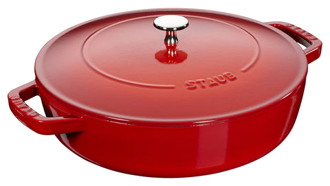 STAUB Chistera 28 cm Sauté Pan – Enamelled Cast Iron “Cherry” 3.7 L