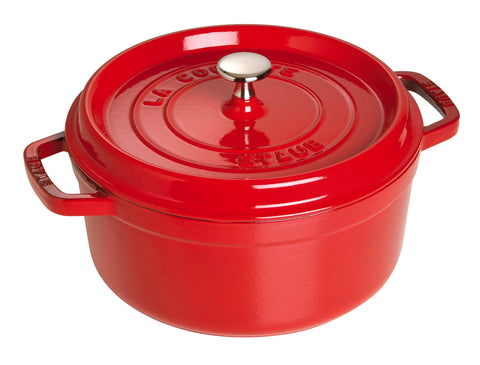STAUB Round Cocotte 28 cm – Enameled Cast Iron “Cherry” 6.7 L