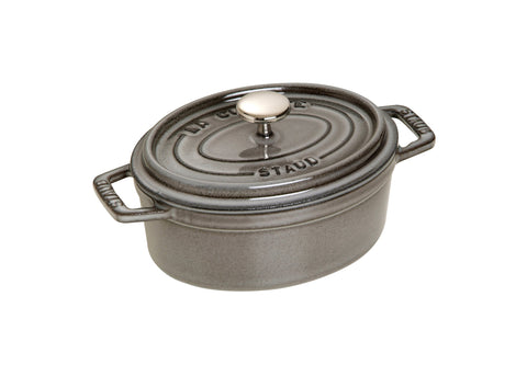 STAUB Oval Cocotte 29 cm – Enameled Cast Iron “Graphite Grey” 4.25 L