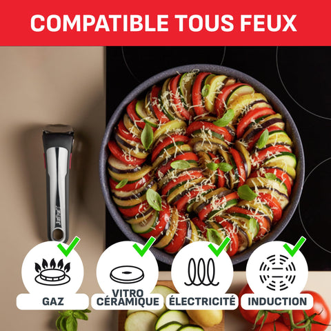 Set of 3 Tefal Ingenio Natural On 16 / 18 / 20 cm Saucepans + Removable Handle