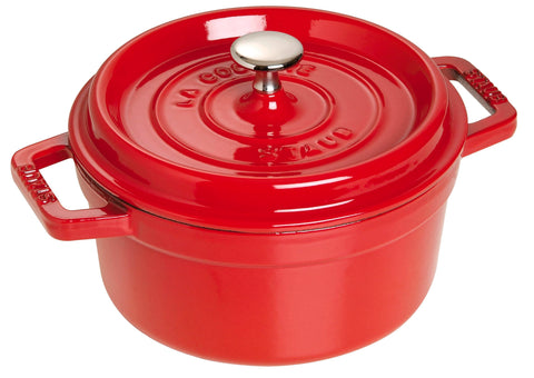 STAUB Round Cocotte 28 cm – Enameled Cast Iron “Cherry” 6.7 L
