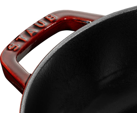 STAUB Chistera 28 cm Sauté Pan – Enamelled Cast Iron “Cherry” 3.7 L