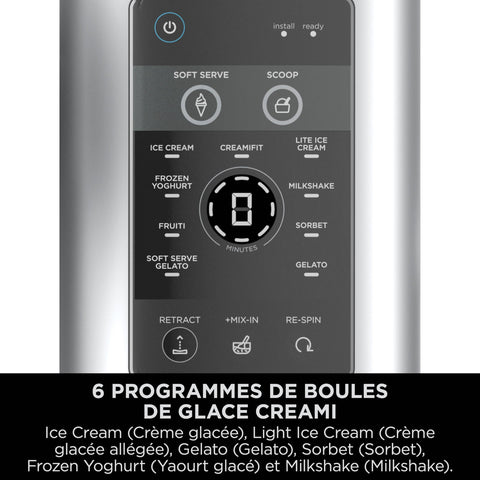 🍨 Ninja CREAMi™ Deluxe NC501EU – Sorbetière & boissons glacées (10 fonctions) – Argent